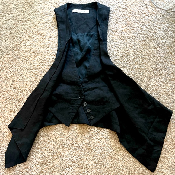 SEXY Zara Basic black double open vest size 6 - Picture 2 of 12